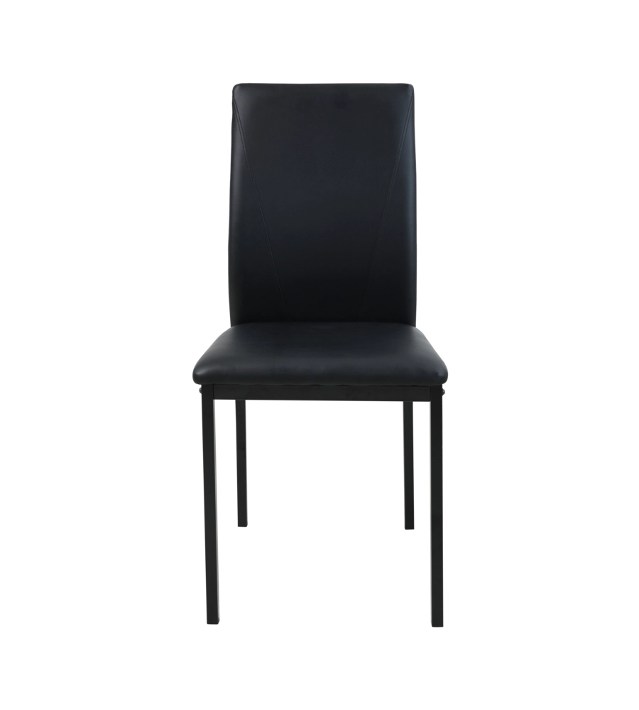 Set pranzo bellahome "minorca" nero con tavolo estensibile in vetro 4 sedute